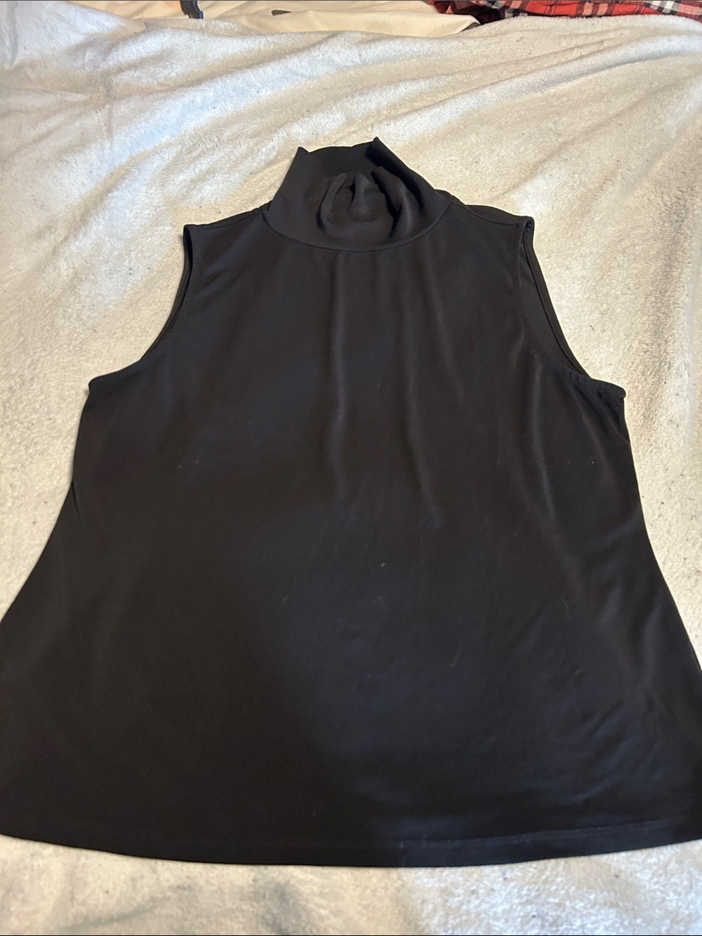 Black Sleeveless Turtleneck Women's Top